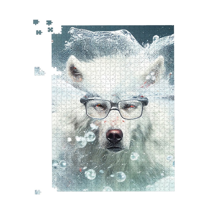 Click to view product details and reviews for White Wolf With Glasses Splashart Jigsaw Puzzle 1000 Piece.