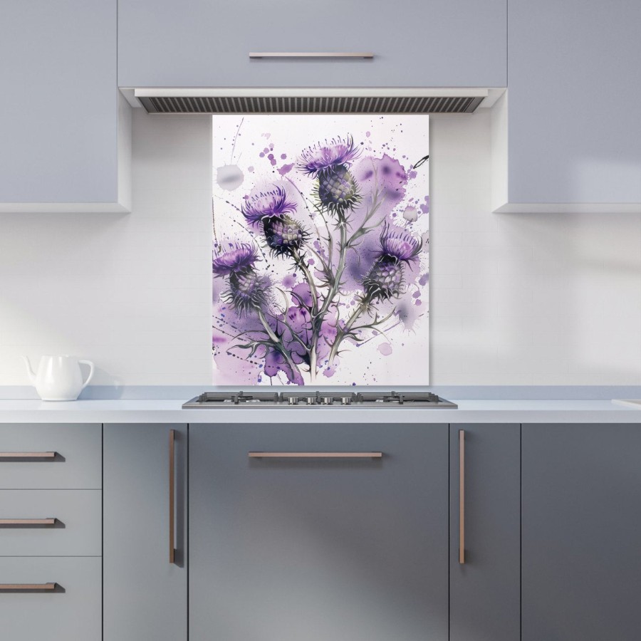 Click to view product details and reviews for Vibrant Scottish Thistle Art Kitchen Splashback W600mm X H750mm.