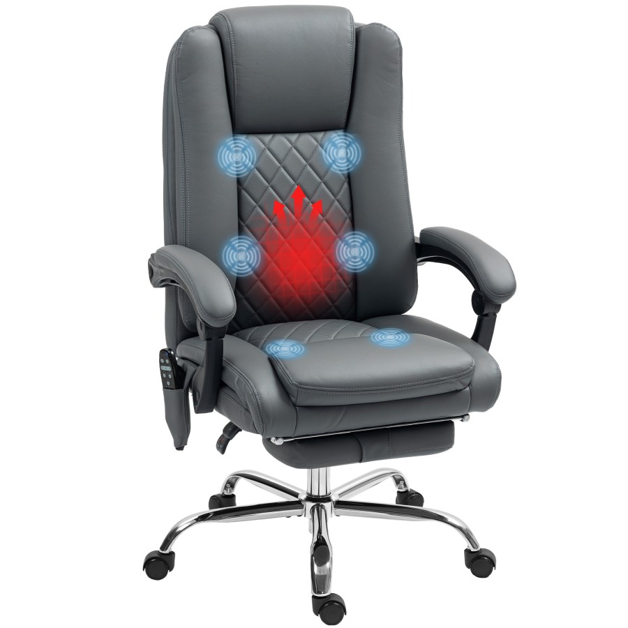 Click to view product details and reviews for Homcom Massage Office Chair With Heat Pu Leather Reclining Desk Chair With 6 Point Vibration Adjustable Height Swivel Wheels For Home Work Study L. Click to view product details and reviews for Homcom Massage Office Chair With Heat Pu Leather Reclining Desk Chair With 6 Point Vibration Adjustable Height Swivel Wheels For Home Work Study L.