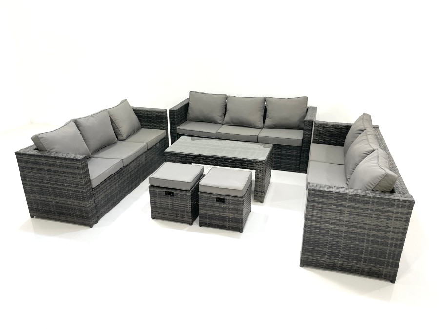 Click to view product details and reviews for Fimous Outdoor Garden Furniture Set 11 Seater Rattan Sofa Set With Coffee Table 2 Small Footstools Dark Grey Mixed. Click to view product details and reviews for Fimous Outdoor Garden Furniture Set 11 Seater Rattan Sofa Set With Coffee Table 2 Small Footstools Dark Grey Mixed.