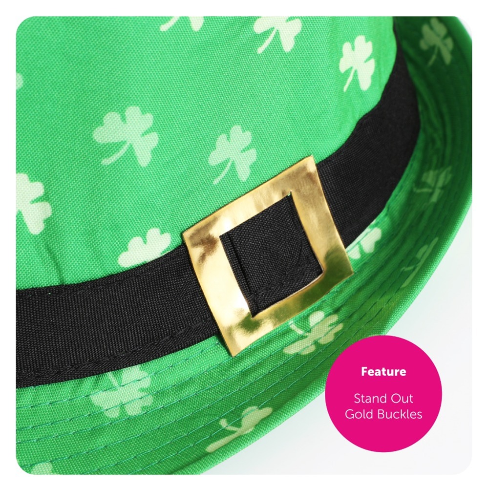 4 Pack Irish Novelty Hats - Clover, trilby, Satin & Buckle Top Hats