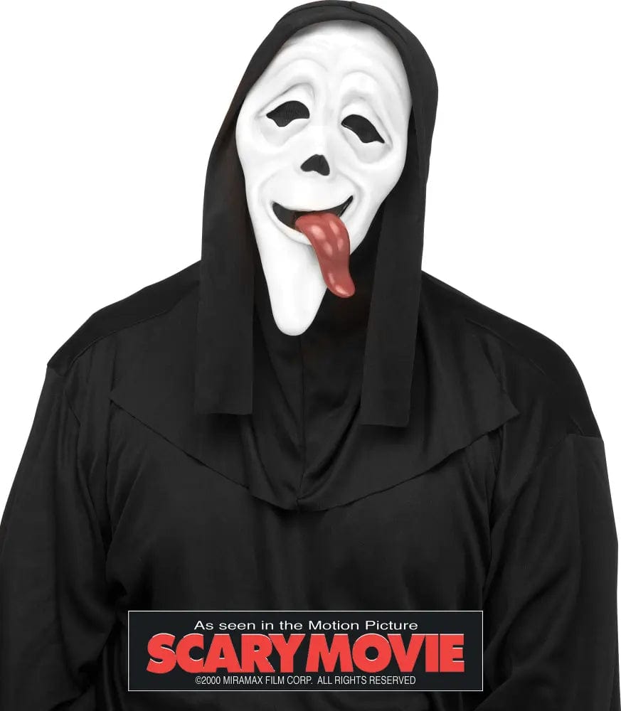 Click to view product details and reviews for Scary Movie Whass Up Spoof Mask With Black Shroud Fancy Dress.