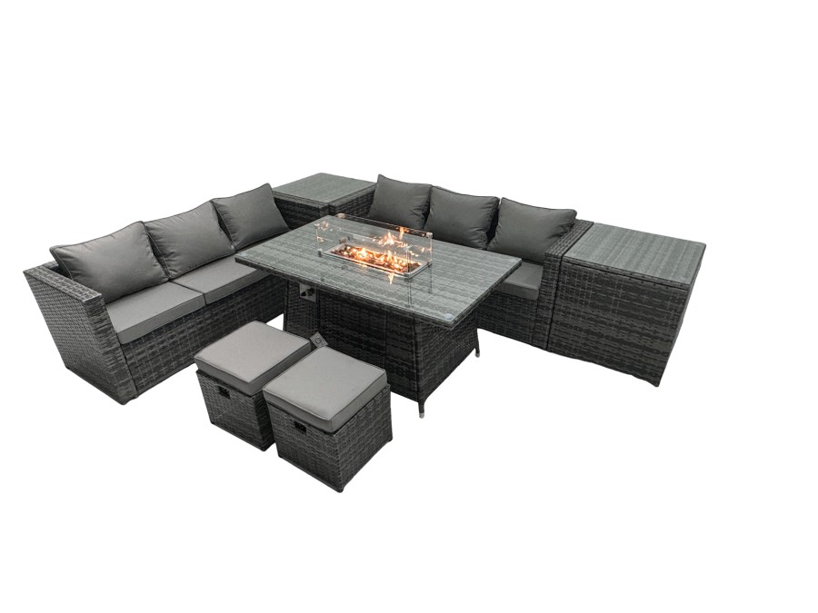 Click to view product details and reviews for Fimous Rattan Garden Furniture Firepit Dining Set 8 Seater Lounge Sofa Table Set With 2 Small Footstools. Click to view product details and reviews for Fimous Rattan Garden Furniture Firepit Dining Set 8 Seater Lounge Sofa Table Set With 2 Small Footstools.