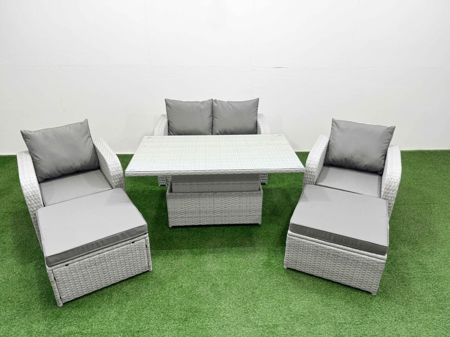 Click to view product details and reviews for Fimous Light Grey Pe Wicker Rattan Garden Furniture Set Sofa Set Reclining Chair Adjustable Lifting Dining Or Coffee Table 6 Seater 2 Big Stools. Click to view product details and reviews for Fimous Light Grey Pe Wicker Rattan Garden Furniture Set Sofa Set Reclining Chair Adjustable Lifting Dining Or Coffee Table 6 Seater 2 Big Stools.