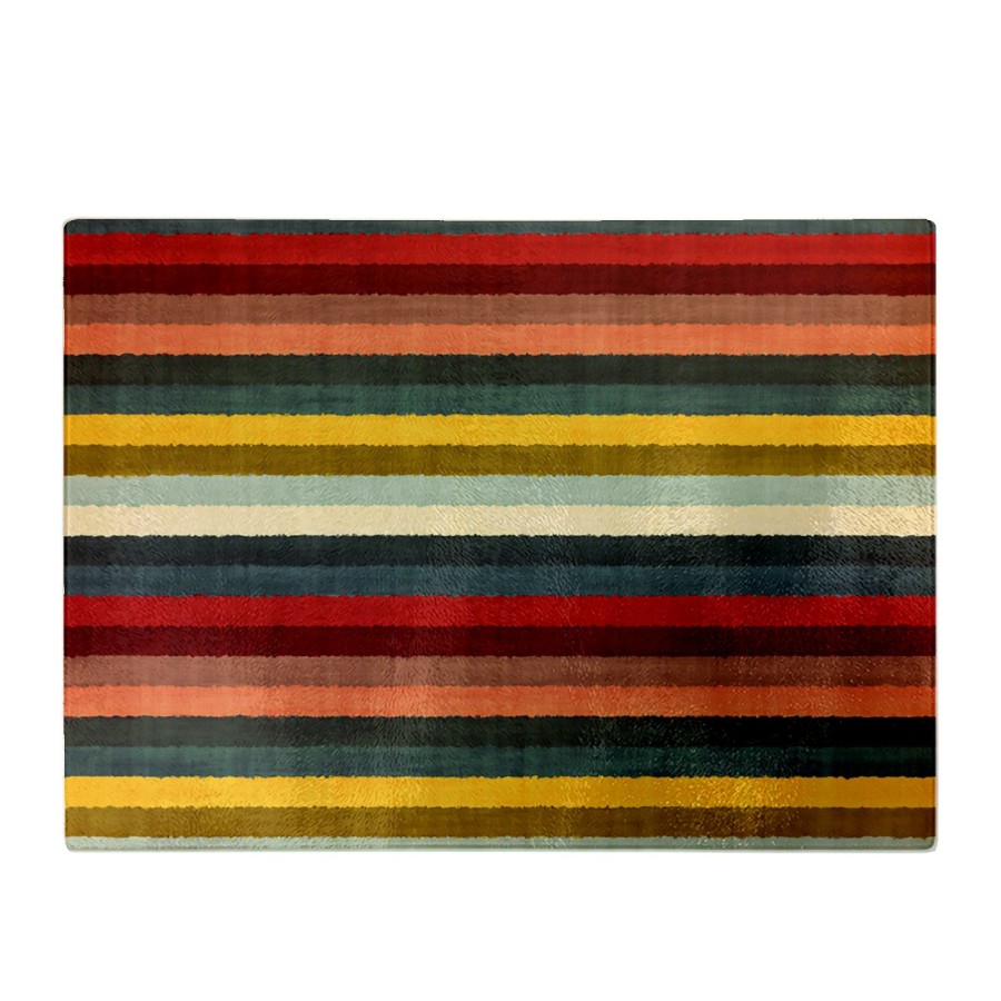Click to view product details and reviews for Multicolour Striped Brish Pattern Glass Chopping Board.