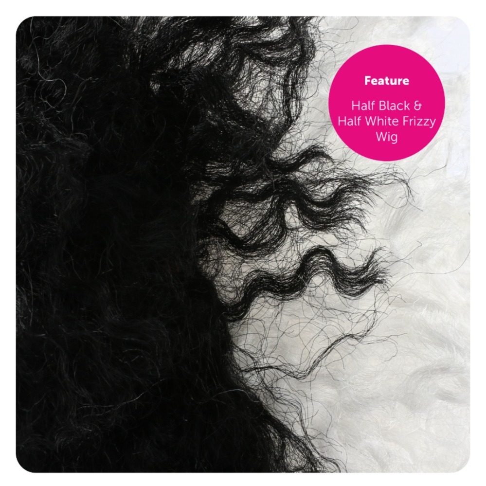 Evil Dog Lady Accessory Set - Cape, Crimped Wig, Red Velour Gloves, Fake Cigarettes & Feather Boa