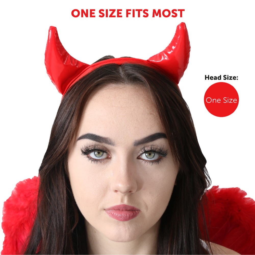 Devil Costume Set | 2 Pcs | Red Horns & Face Paint