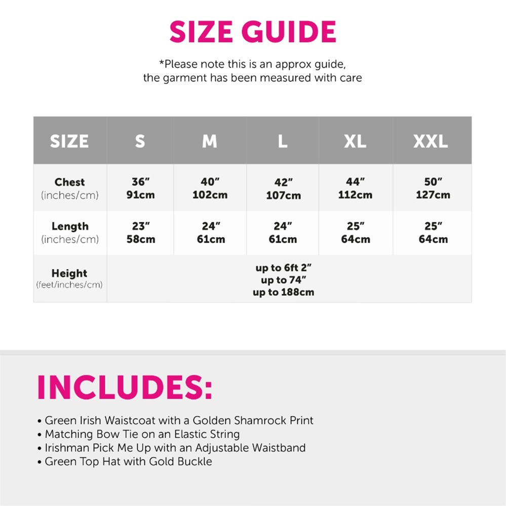 Irish Pick Me Up Costume with Waistcoat & Top Hat