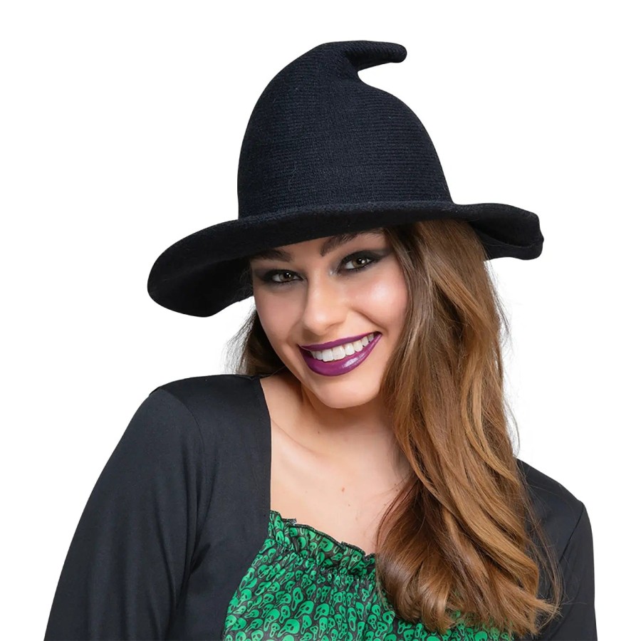 Click to view product details and reviews for Witch Hat Black Knitted Gothic Vintage Retro Style Fancy Dress.