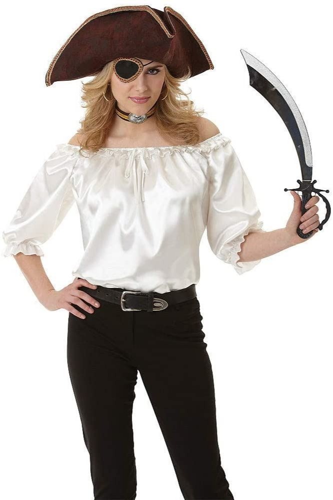 Women's White Pirate Blouse