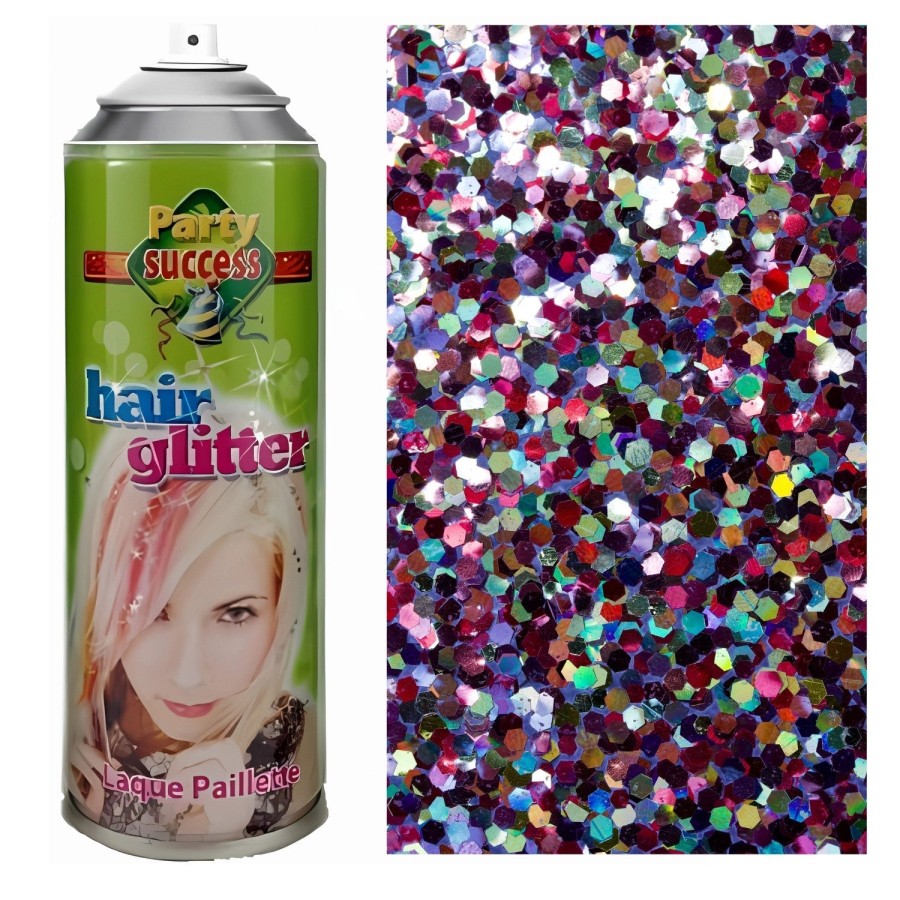 Click to view product details and reviews for Party Success Multi Coloured Glitter Hairspray 125ml.