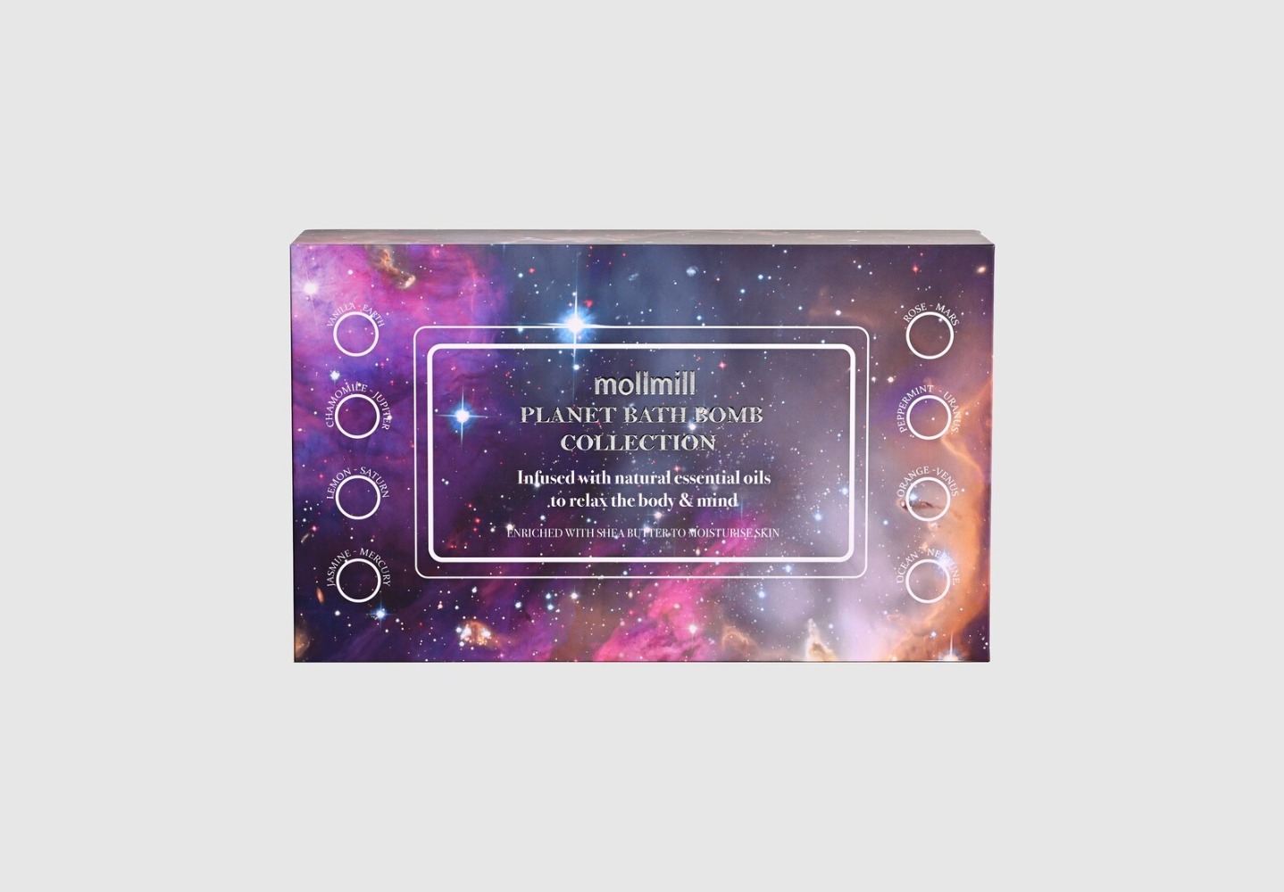 Luxury Planet Themed Bath Bomb Gift Set. Pack of 8 Luxury Bath Bombs enriched with shea Butter and Natural Essential Oils