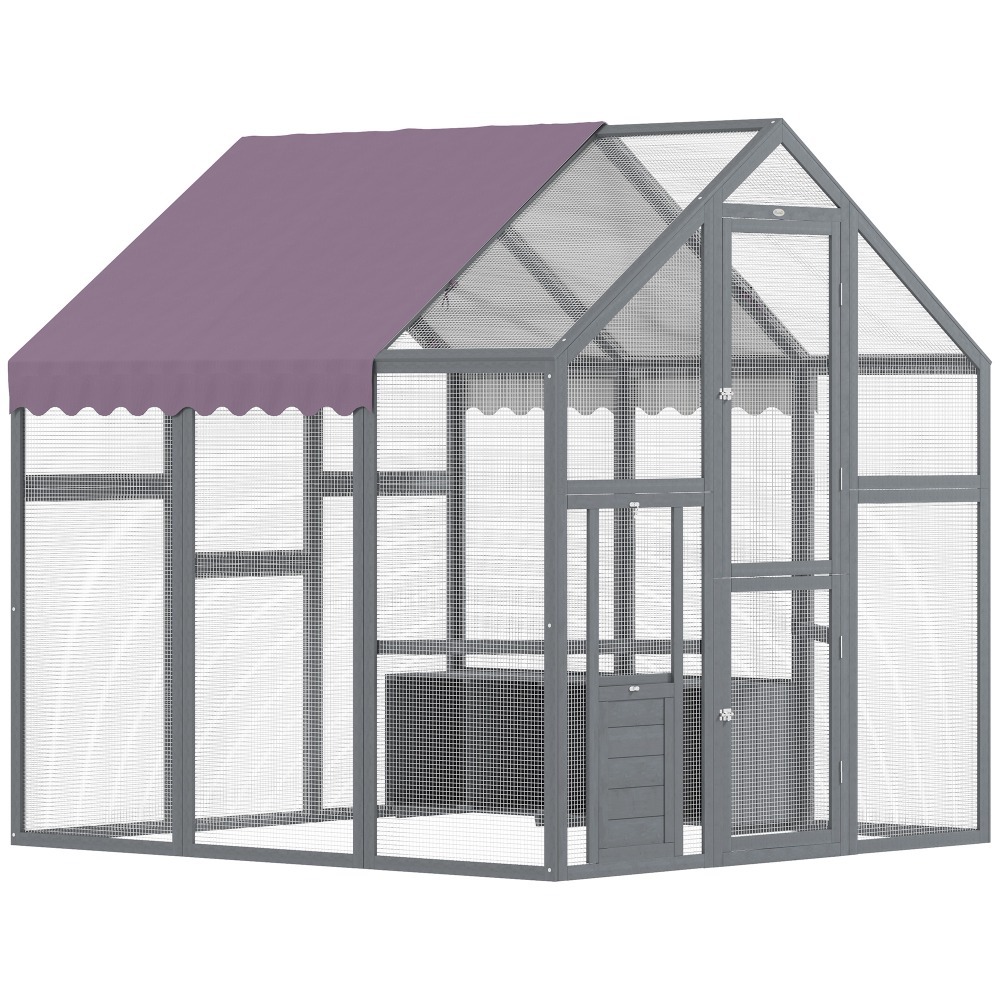 PawHut Large Walk In Chicken Run for 6-8 Poultries, 1.7 x 1.8 x 1.8 m