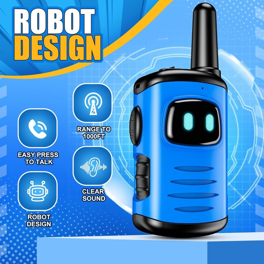 Blue Kids Walkie Talkies - Outdoor Adventure Toys for Ages 3-8, Lightweight