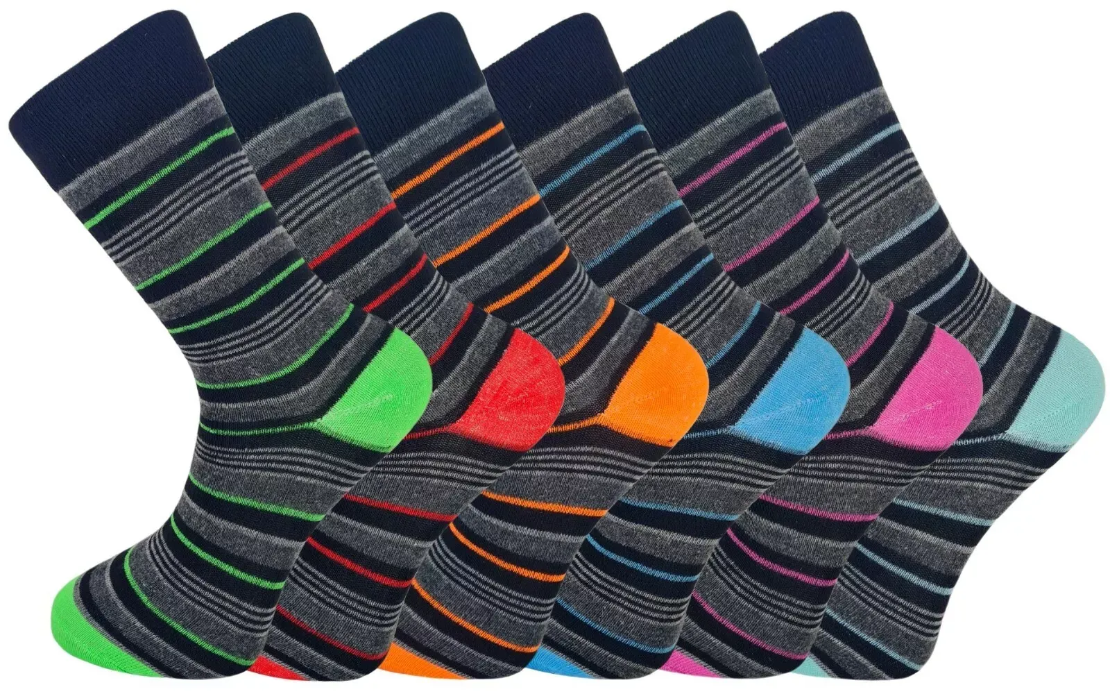 Mens 6 Pack Cotton Blend Socks UK 6-11 Casual Work Sports Everyday