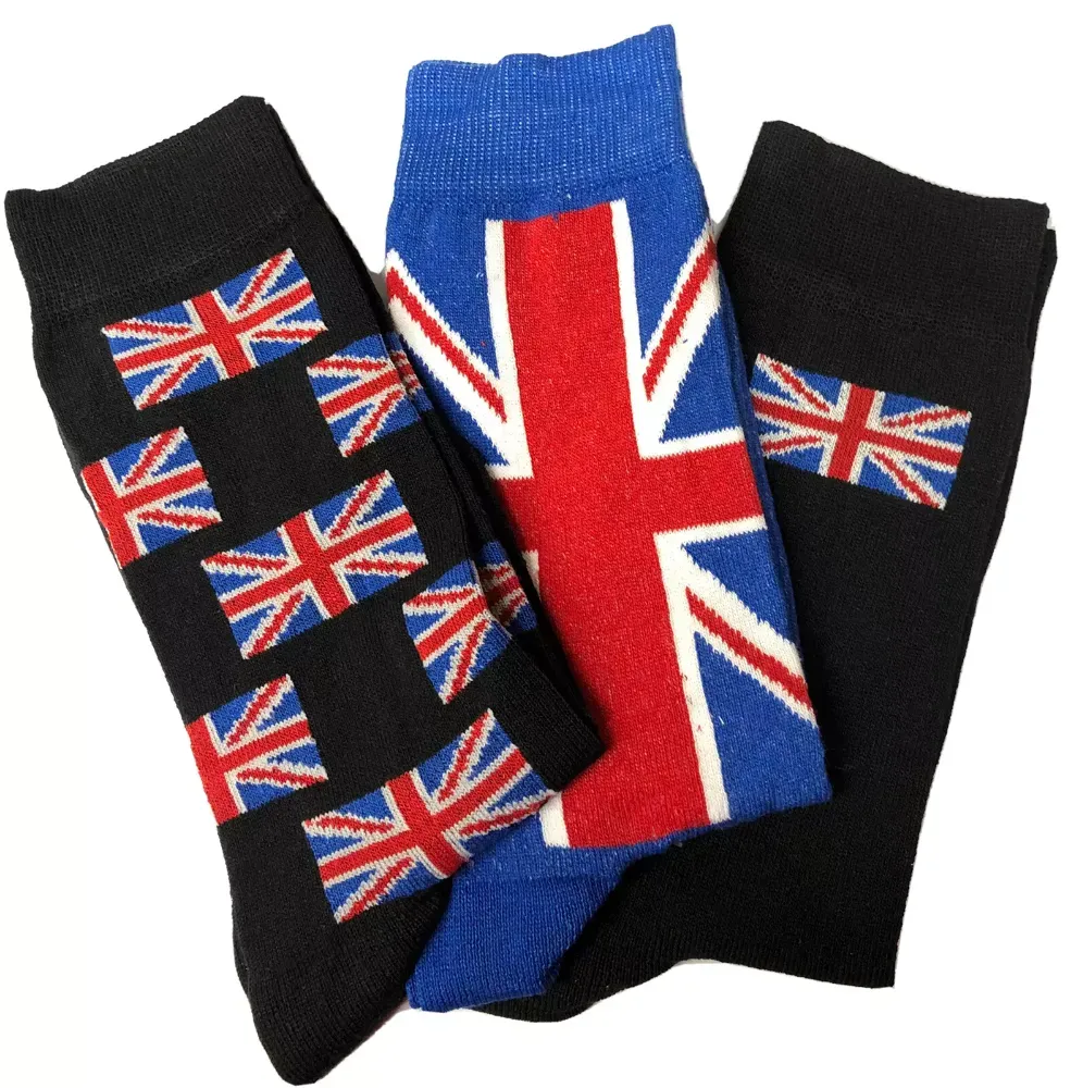 Mens Union Jack Socks 6 Pack Cotton Blend Dress Everyday UK Size 6-11