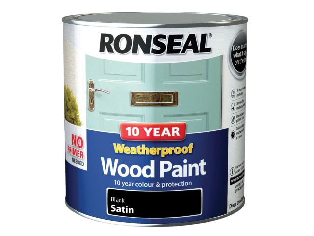 10 Year Weatherproof Wood Paint Black Satin 2.5 litre RSL38794