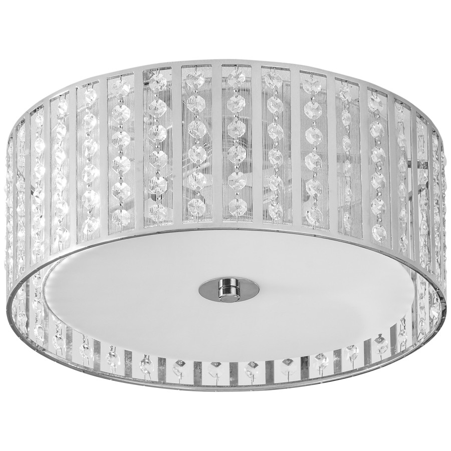 Click to view product details and reviews for Homcom Elegant Crystal Chandelier Ceiling Light With Double Layer Lampshade.