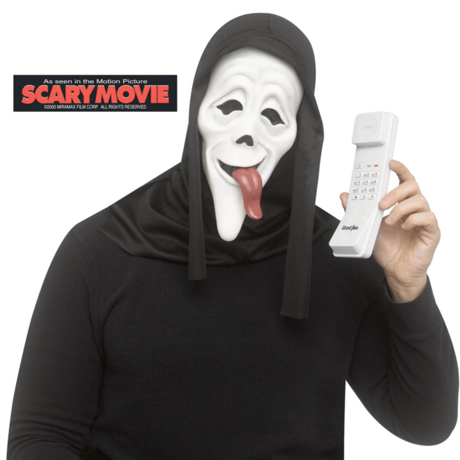 Click to view product details and reviews for Adults Scary Movie Wassup Mask Phone Set Halloween Fancy Dress.