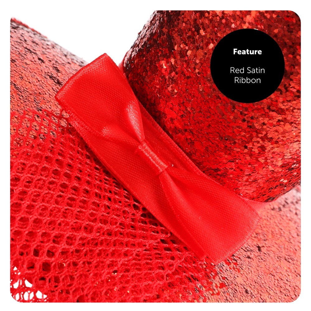 Mini Red Glitter Fascinator Top Hat