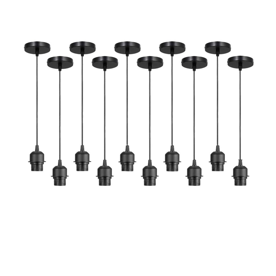Click to view product details and reviews for 10pack Black Pendant Light E27 Lamp Holder Ceiling Hanging Light Pvc Cable4255 No.