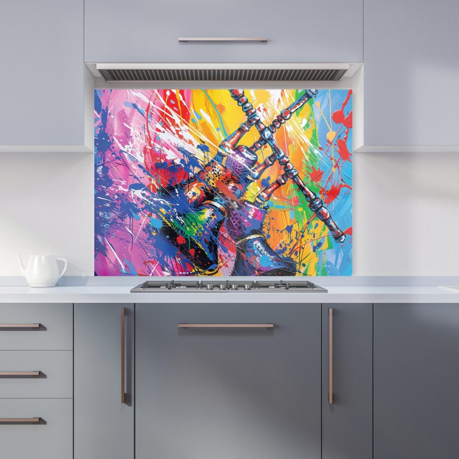Click to view product details and reviews for Vibrant Scottish Bagpipes Burst Kitchen Splashback W595mm X H745mm.