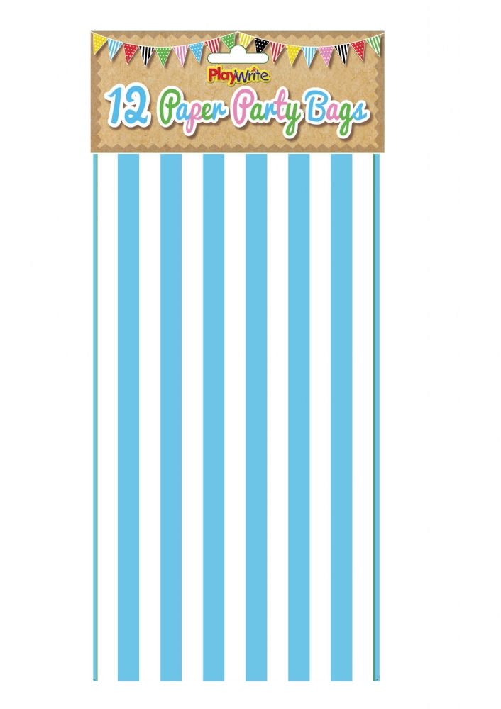 Click to view product details and reviews for 12 Blue Stripe Paper Bags.
