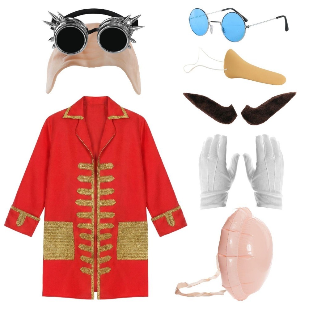 Click to view product details and reviews for Mens Professor Egg Villain Costume 8 Pcs Jacket Bald Cap Goggles Glasses Nose Moustache Gloves Inflatable Belly Standard.