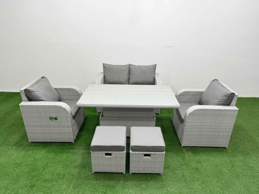 Click to view product details and reviews for Fimous Light Grey Pe Wicker Rattan Garden Furniture Set Sofa Set Reclining Chair Adjustable Lifting Dining Or Coffee Table 6 Seater 2 Small Stools. Click to view product details and reviews for Fimous Light Grey Pe Wicker Rattan Garden Furniture Set Sofa Set Reclining Chair Adjustable Lifting Dining Or Coffee Table 6 Seater 2 Small Stools.