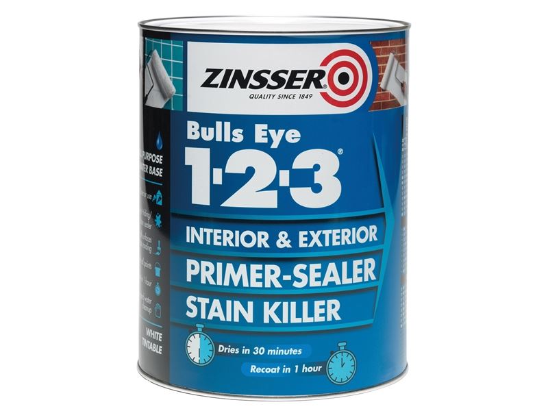 123 Bulls Eye Primer & Sealer Paint 1 litre ZINBE1231L