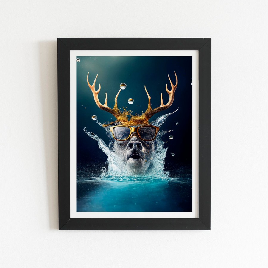 Click to view product details and reviews for Stag Splashart Art Prints 8 X 10 Black Frame.