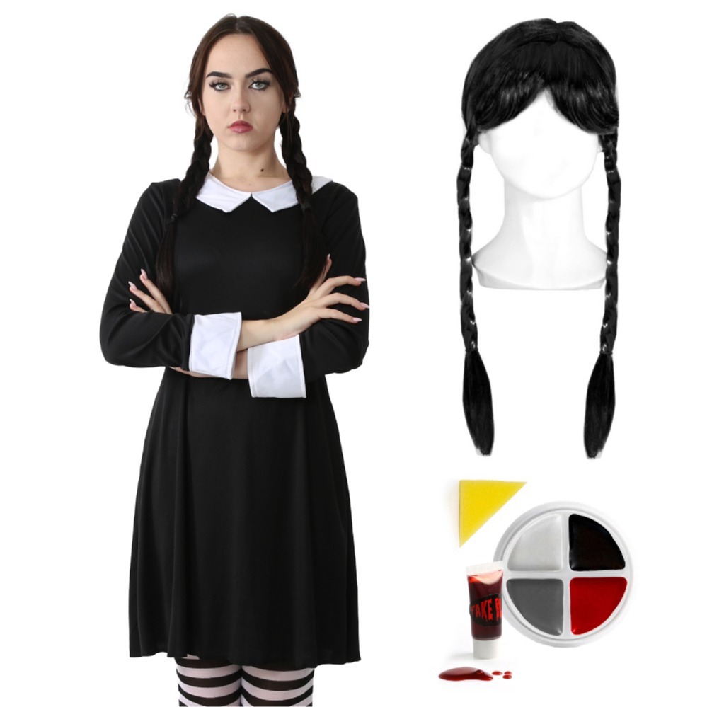 Click to view product details and reviews for Ladies Gothic Wednesday Addams Costume Large.