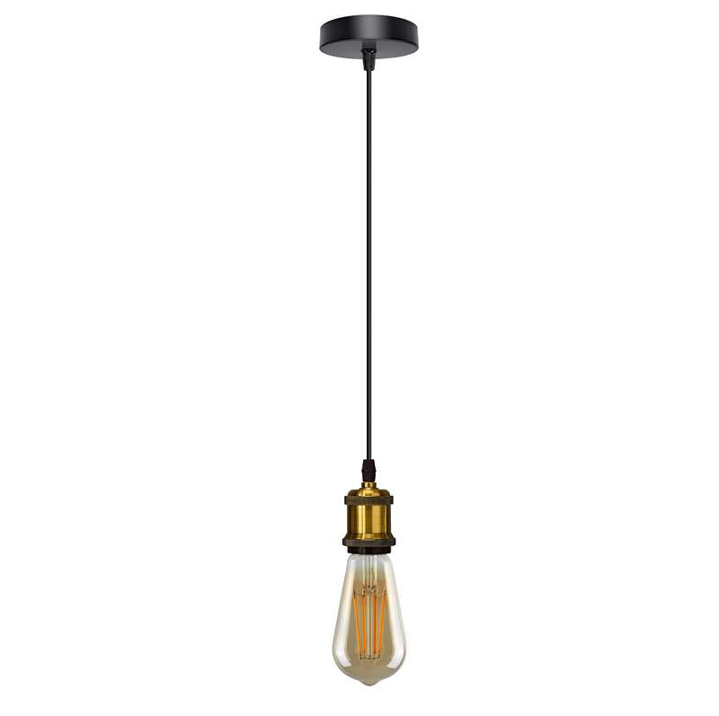 Coffire Vintage Industrial Style Yellow Brass Ceiling E27 Pendant Lamp Holder Fitting~4908 - 1M - 1 Pack - With Bulb