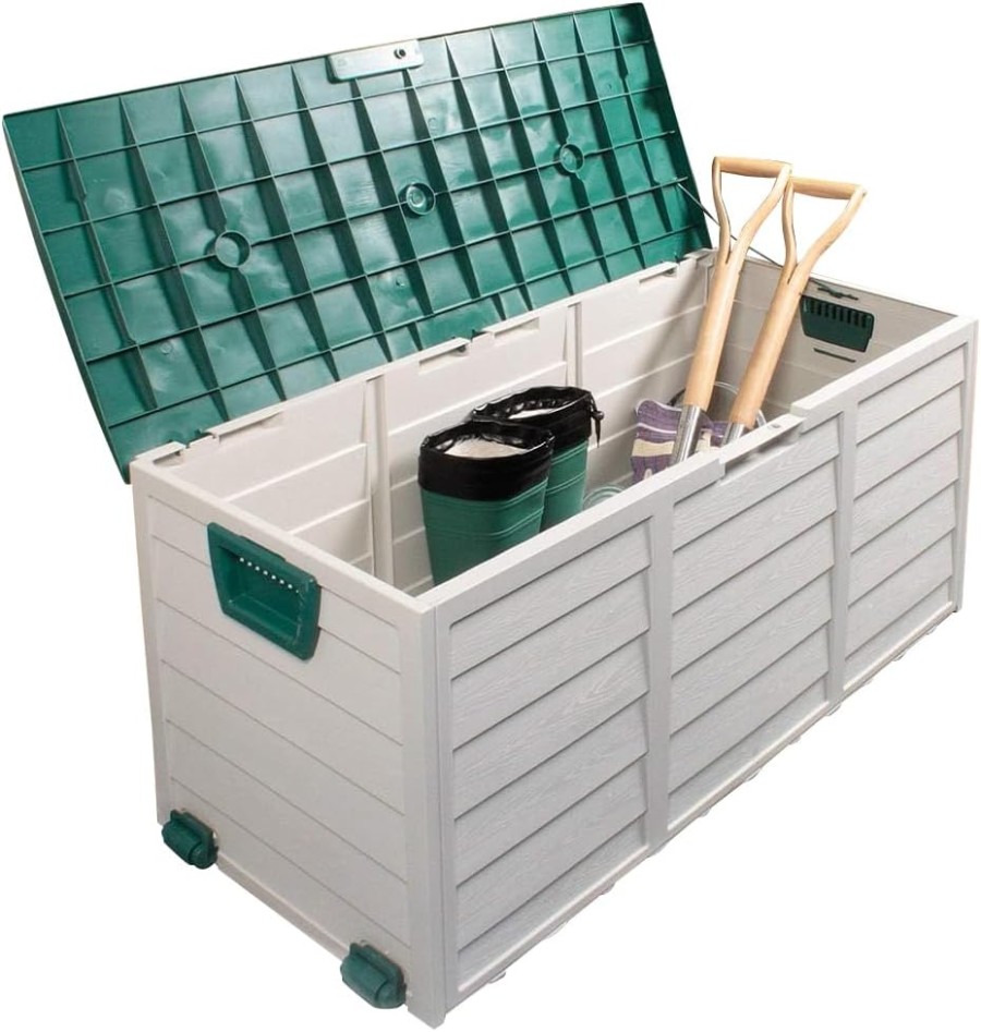 Lockable Garden Storage Box with Wheels