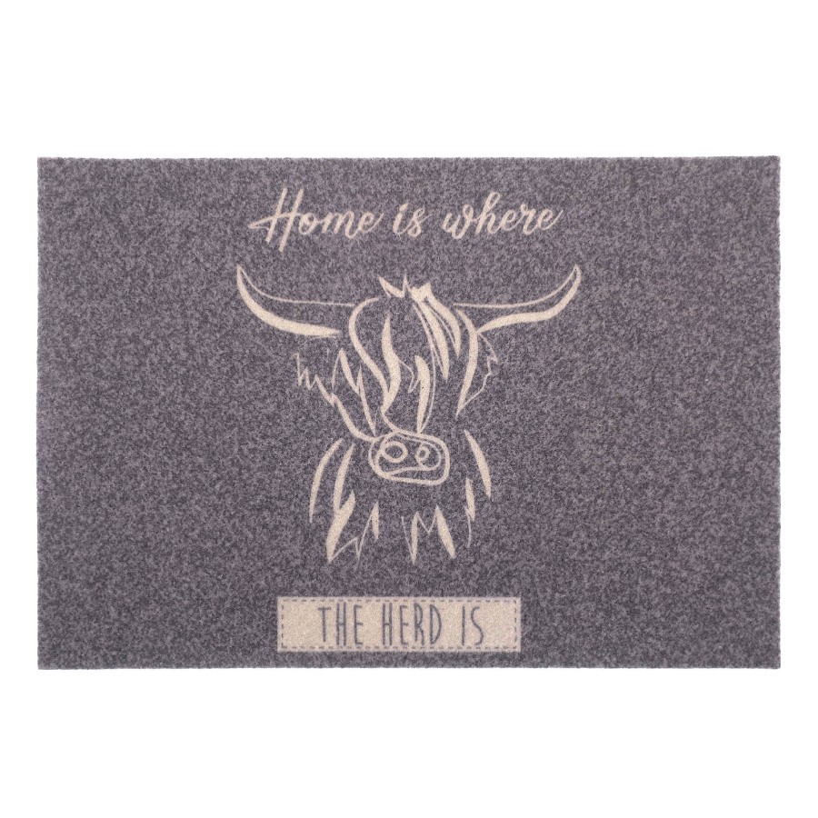 Click to view product details and reviews for Printed Doormat Anti Slip Absorbent Easy Clean Floor Mat 58x40cm Highland Cow.