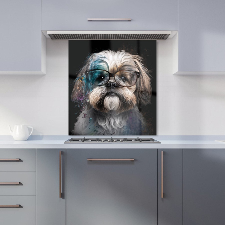 Click to view product details and reviews for Lhasa Apso With Glasses Splashart Kitchen Splashback W600mm X H650mm.