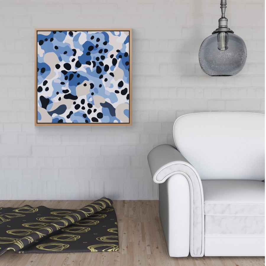 Click to view product details and reviews for Blue Camouflage Pattern Framed Canvas 16 X 16 Pine.
