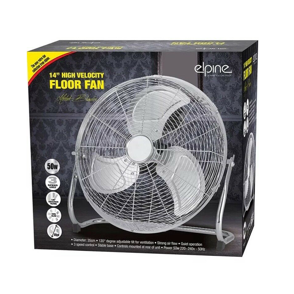 14" Chrome High Velocity Electric Cooling Fan 3 Speed Free Standing Gym Fan New