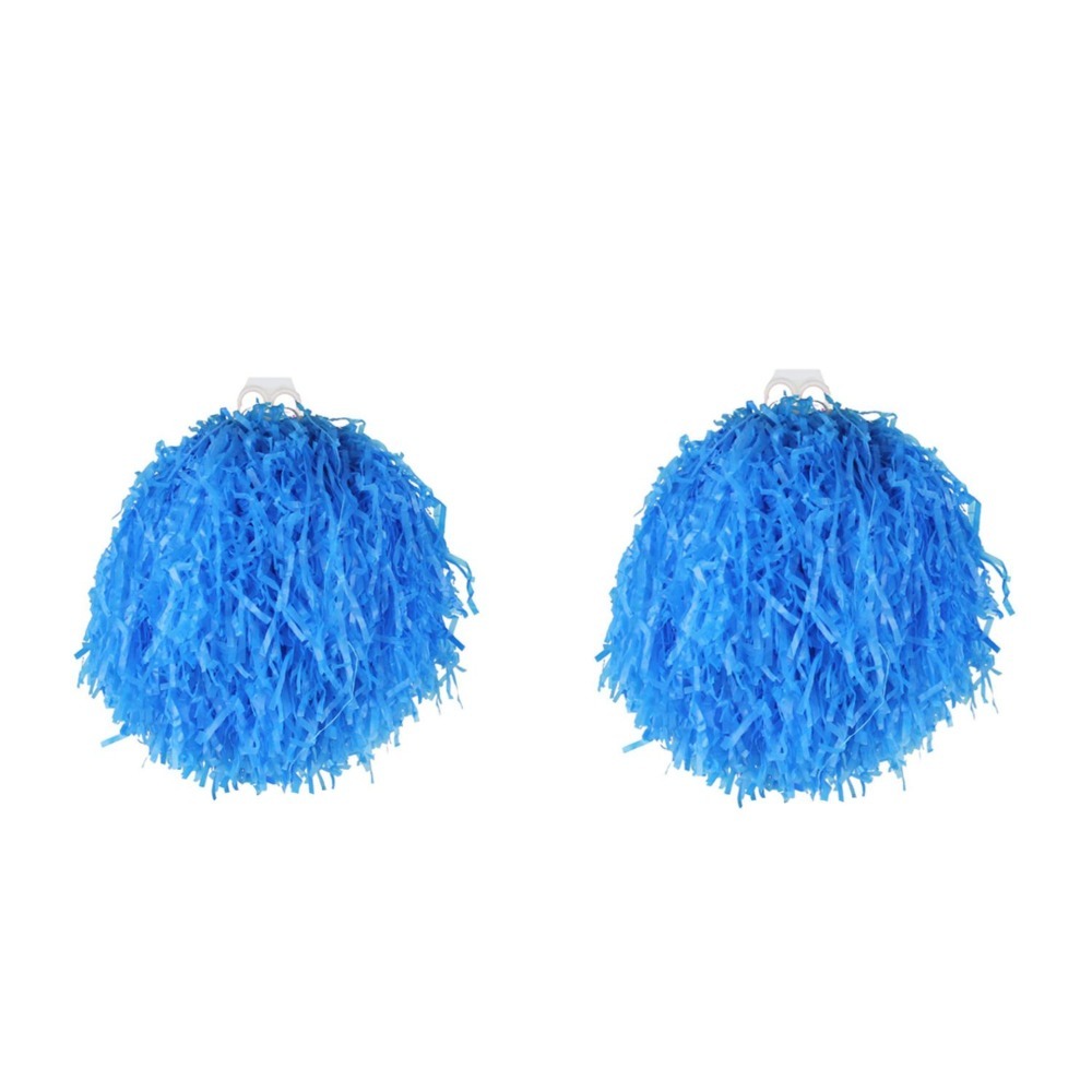 Mens Blue Cheerleader Stag Do Costume with Wig & Pom Poms