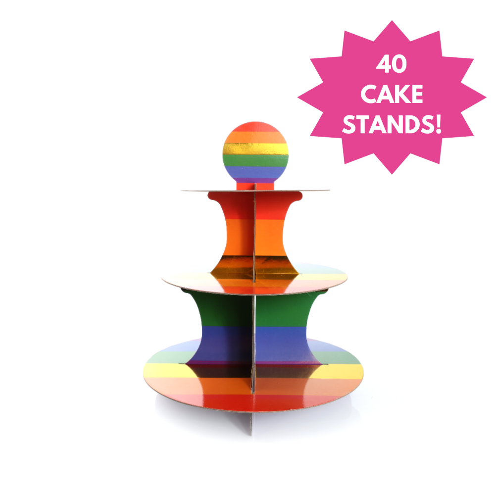 Click to view product details and reviews for Wholesale Pack Of 40 Rainbow Pride Cake Stands.