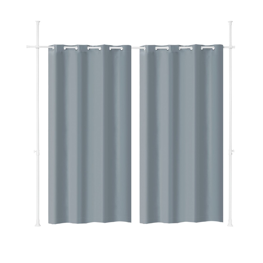 Click to view product details and reviews for Sobuy Kls12 Dg Blackout Curtain With Adjustable Metal Rods Opaque Curtain Room Divider For Bedroom Living Room Grey.