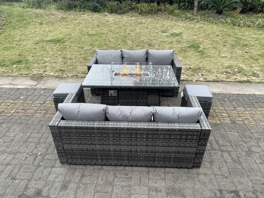 Click to view product details and reviews for Fimous Outdoor Pe Rattan Garden Furniture Gas Fire Pit Dining Table Lounge Sofa 2 Pc Footstools Dark Grey Mixed Patio. Click to view product details and reviews for Fimous Outdoor Pe Rattan Garden Furniture Gas Fire Pit Dining Table Lounge Sofa 2 Pc Footstools Dark Grey Mixed Patio.