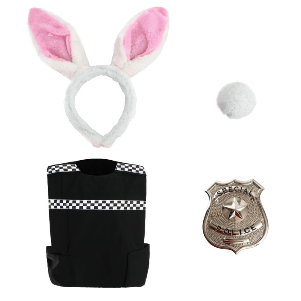 Click to view product details and reviews for Adults Judy Rabbit Costume 4 Pcs Bunny Ears Tail Police Vest Badge Standard.