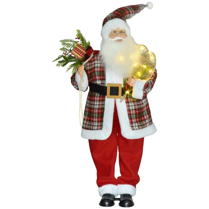 Click to view product details and reviews for Homcom Life Size Animated Santa Claus 133cm Tall Christmas Decoration With Sound Activated Light Up Ornament Laughing Effect And Festive Music.