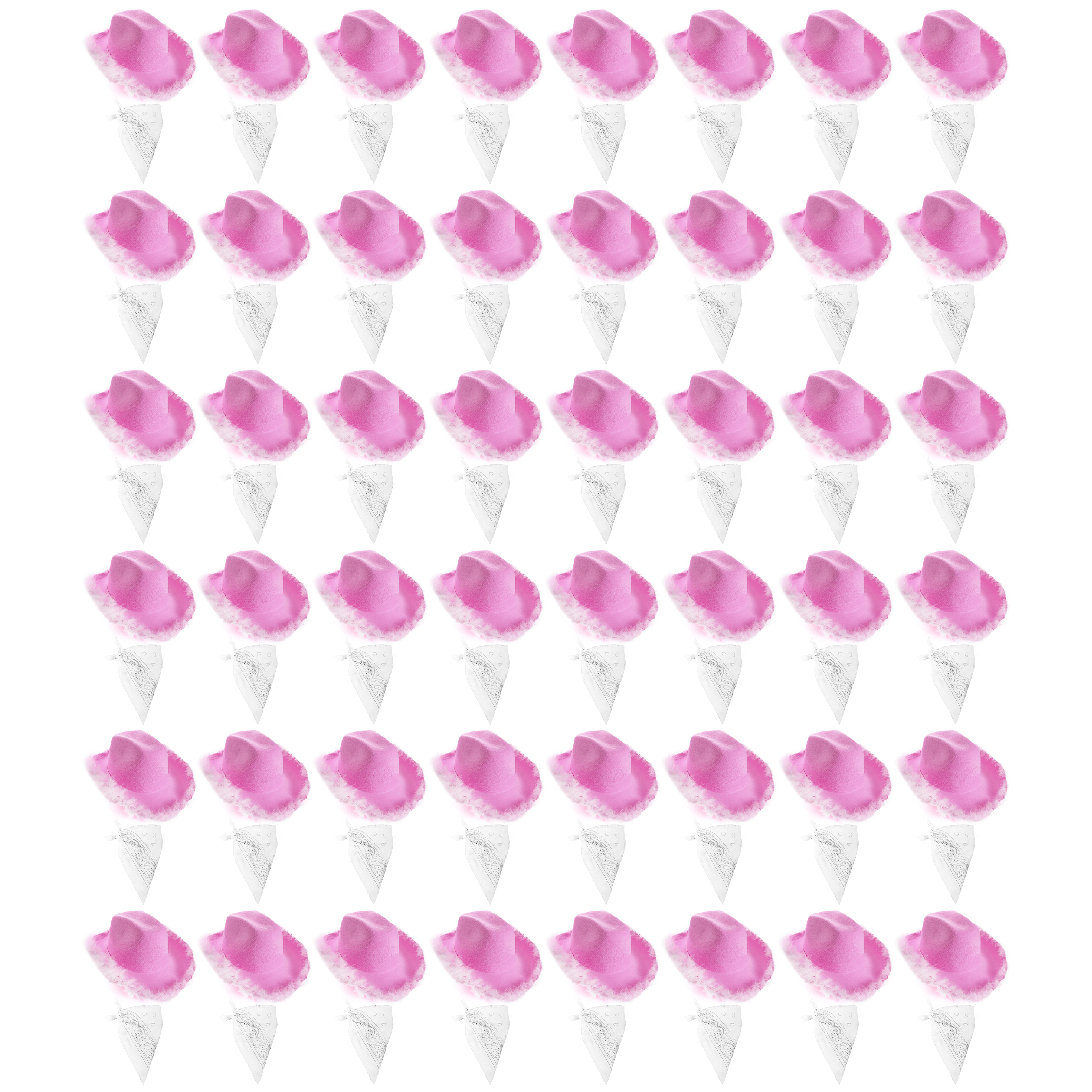 Click to view product details and reviews for Lilac Pink Cowboy Hat White Bandana Pack Of 48.
