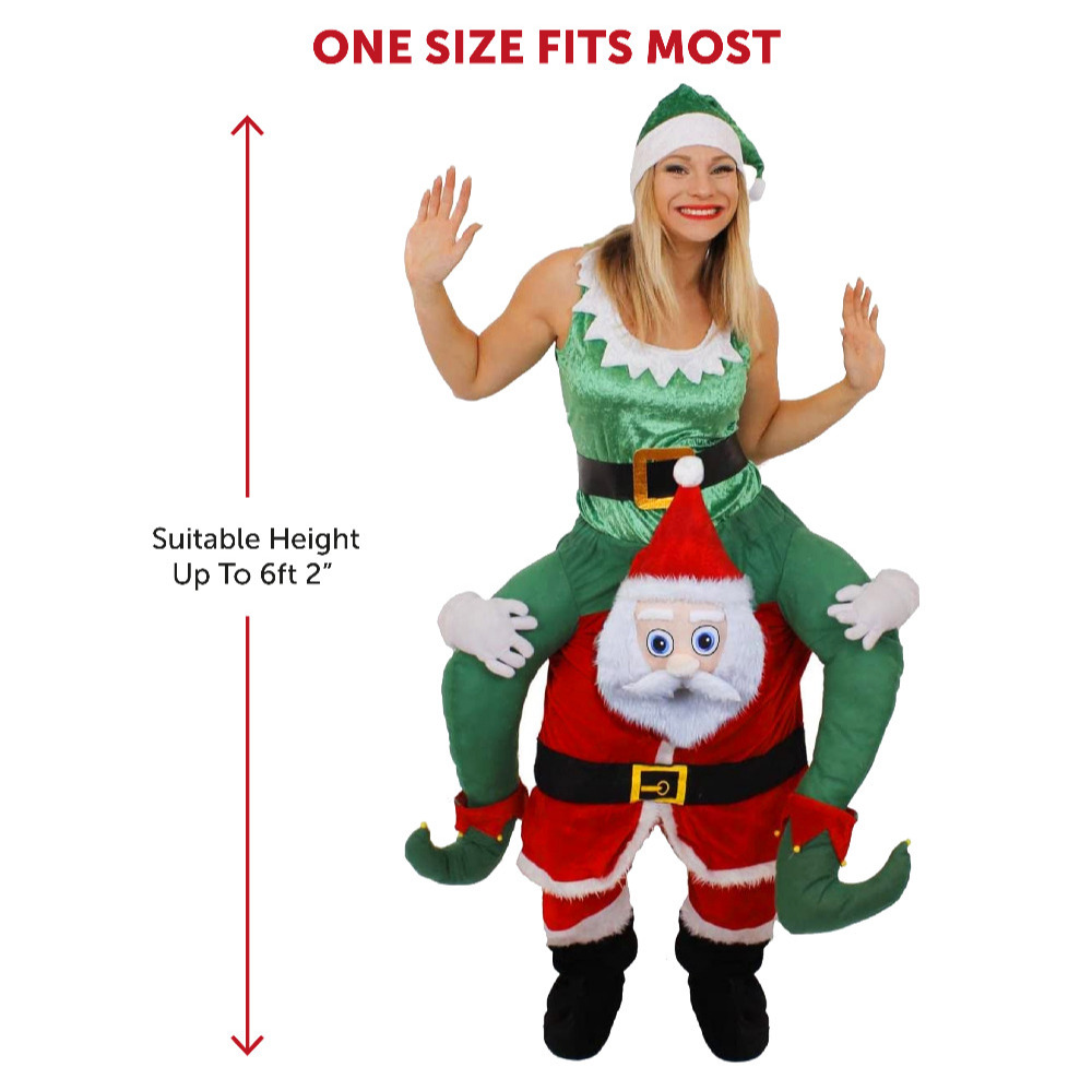 Santa Christmas Pick Me Up Costume with Women's Green Elf Costume