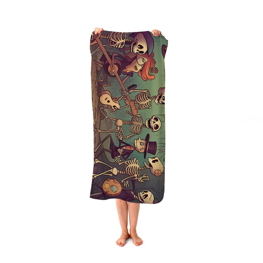Click to view product details and reviews for Cartoonish Skeletons Having A Party Beach Towel.