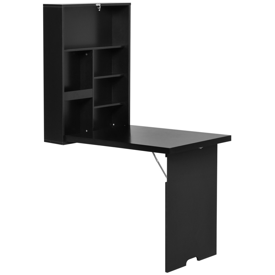 Black Folding Wall Mounted Drop Leaf Table
