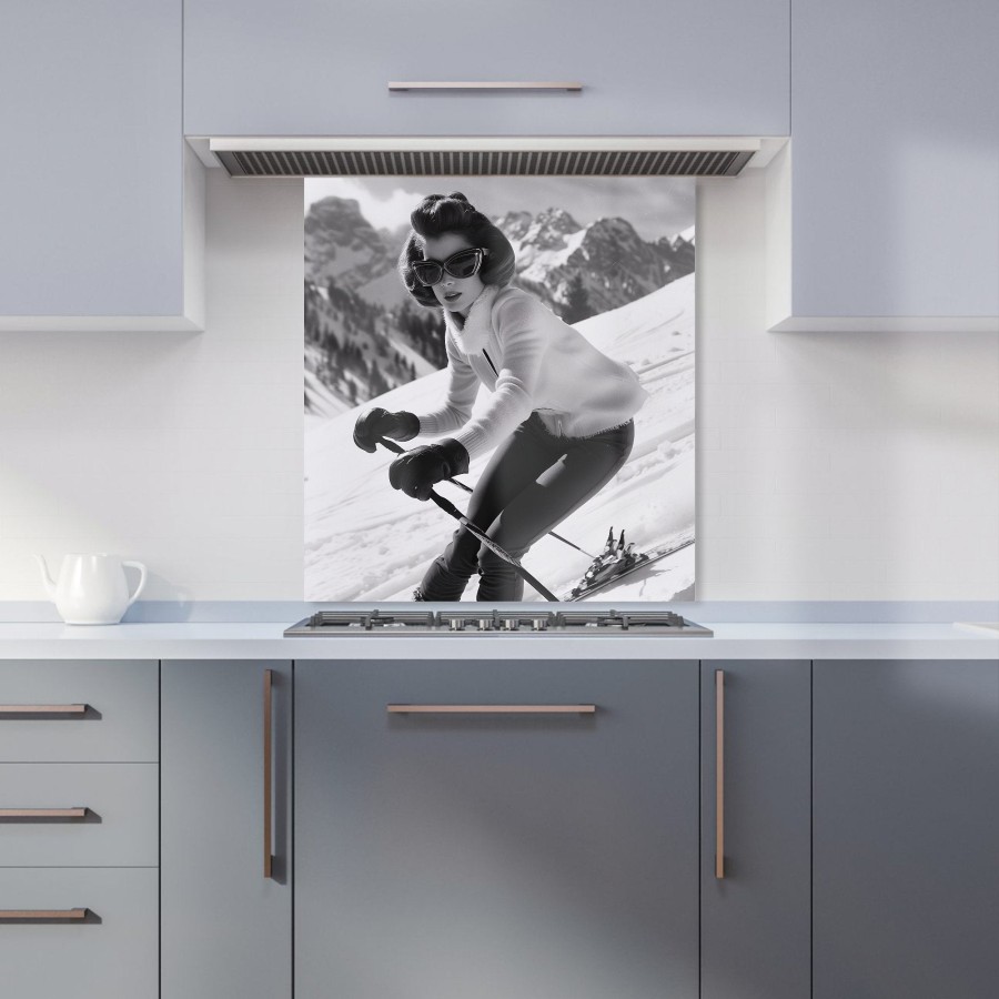 Click to view product details and reviews for Vintage Skiing Chic Kitchen Splashback W600mm X H650mm.