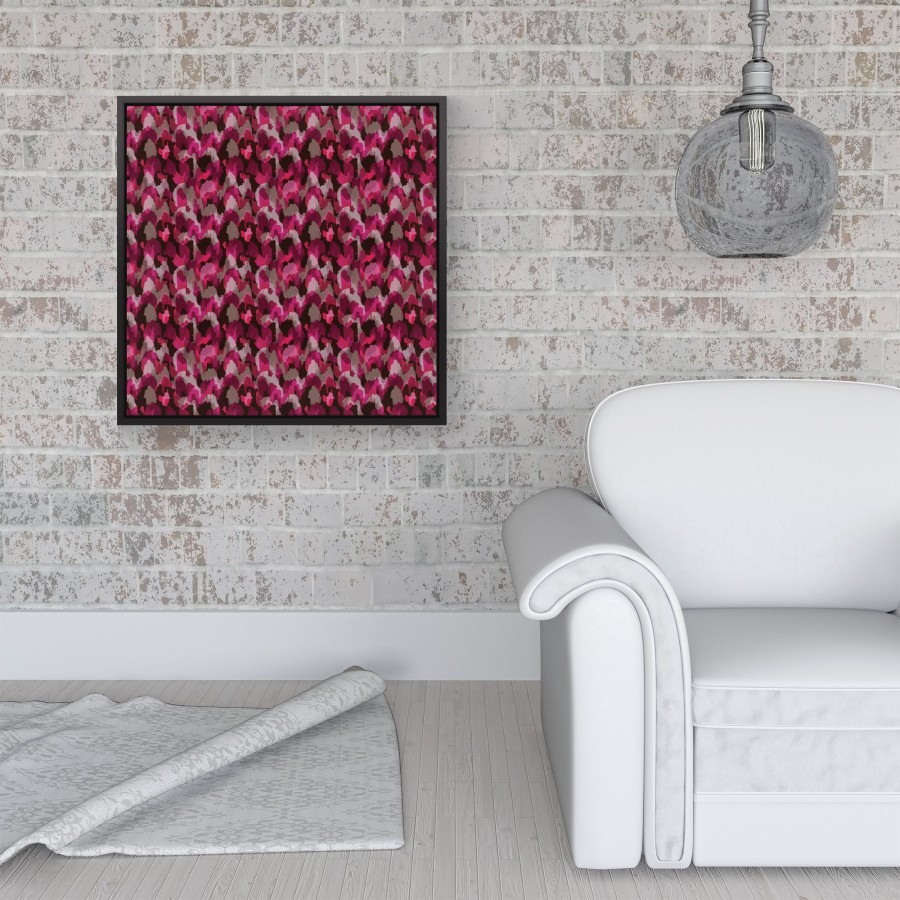 Click to view product details and reviews for Modern Pink Animal Print Framed Canvas 16 X 16 Black.